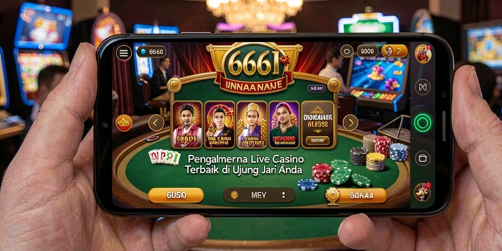 Screenshot gameplay 666I yang menunjukkan dealer langsung dan pemain aktif.
