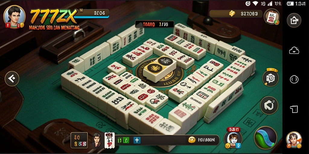 Tampilan gameplay seru di 777ZX dengan ubin Mahjong.