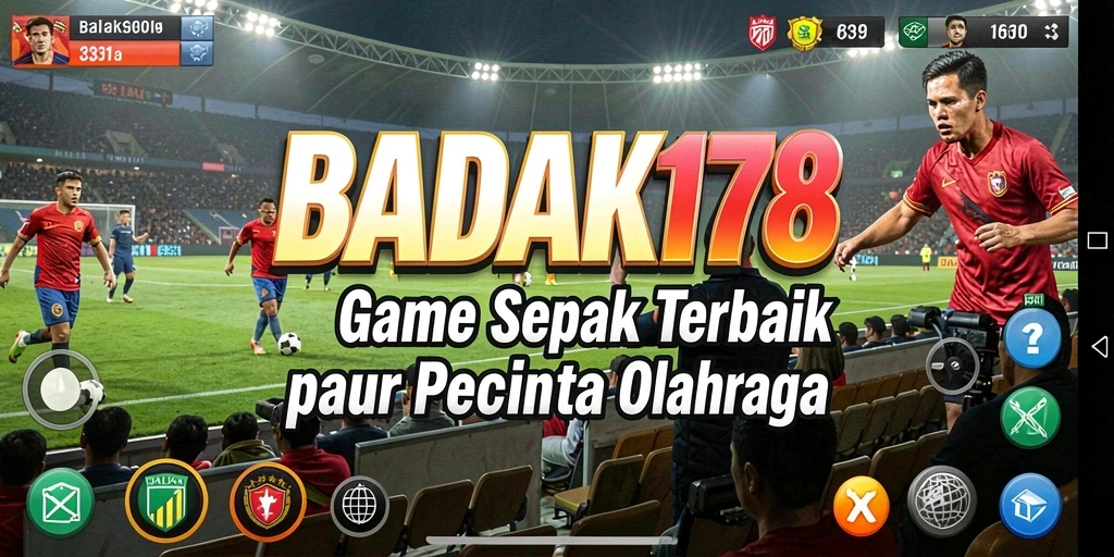 Tampilan seru gameplay BADAK178 dengan aksi sepak bola nyata.