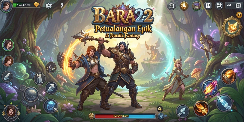 Tampilan gameplay BARA22 yang menakjubkan dan penuh warna.