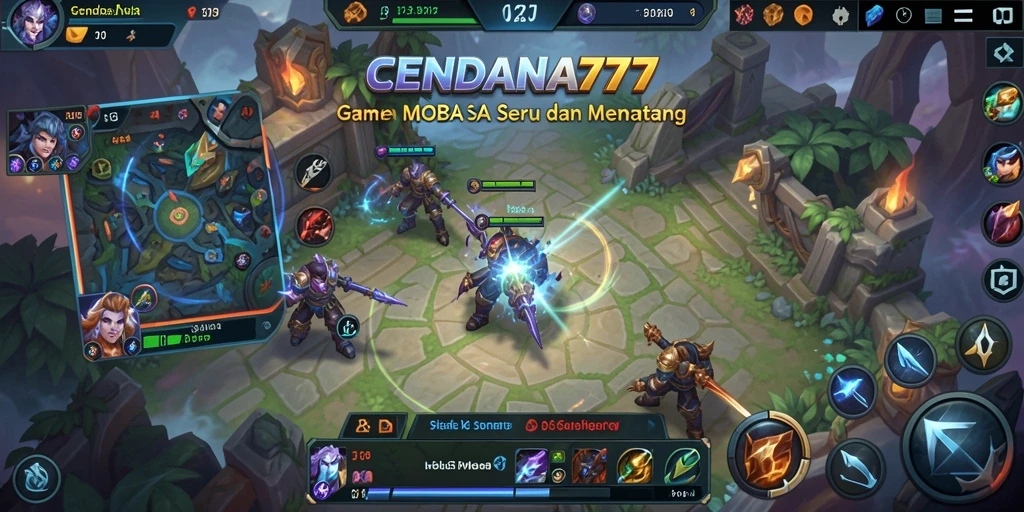 Gameplay seru CENDANA777 dengan aksi MOBA yang menarik.