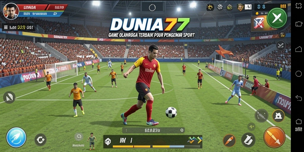 Tampilan gameplay DUNIA77 yang penuh semangat dan aksi.