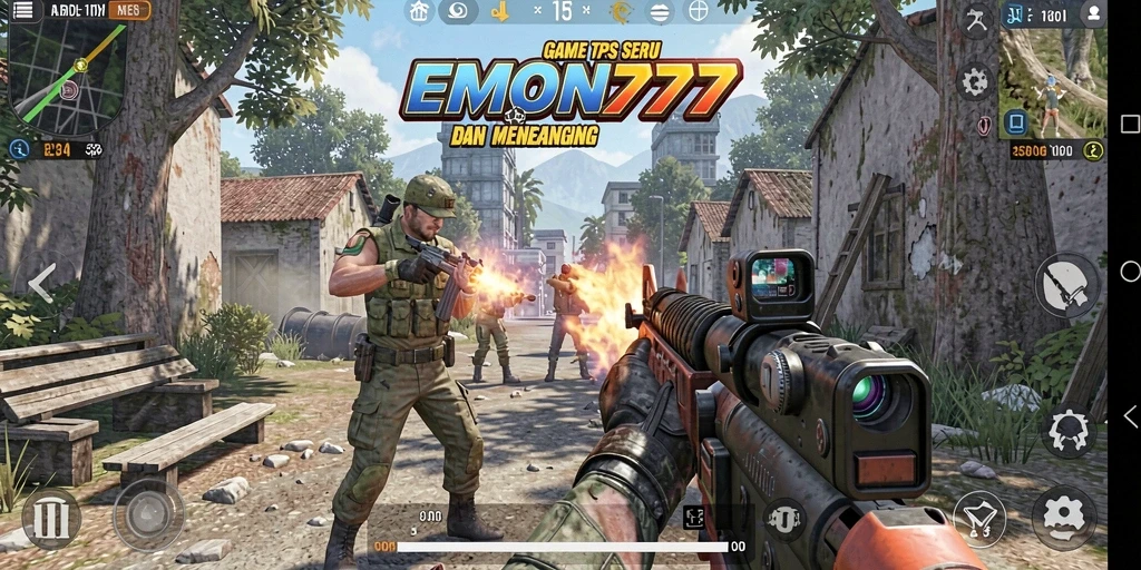 Screenshot EMON777 menampilkan pertempuran TPS yang epik.