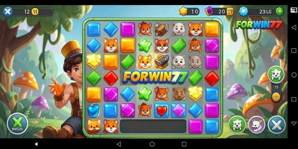 Tangkap momen seru gameplay Match-3 di FORWIN77.