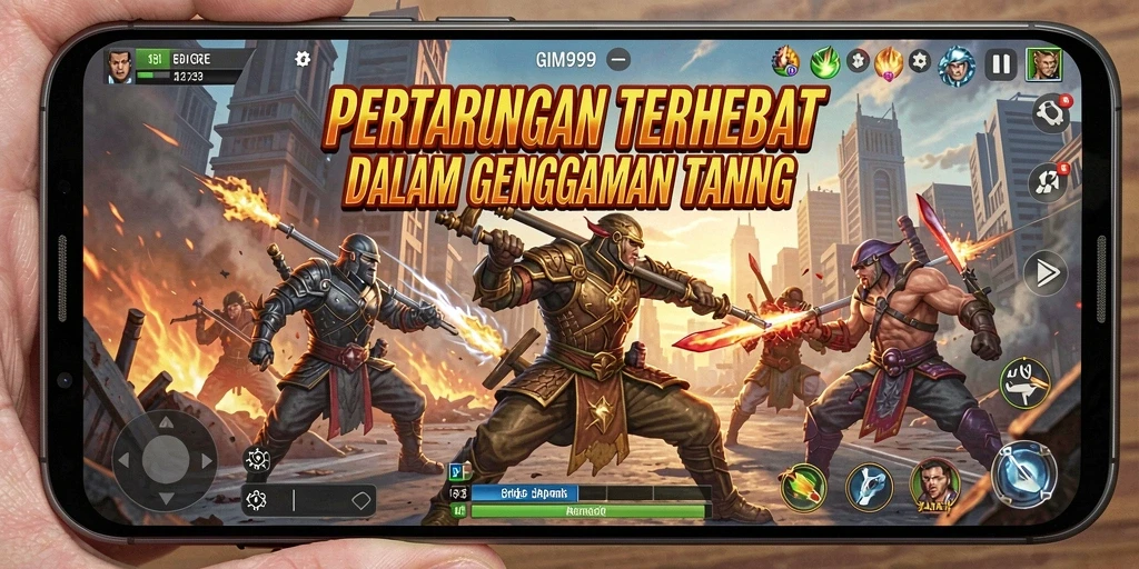 Screenshot GIM999 menampilkan aksi pertarungan yang seru dan mendebarkan.