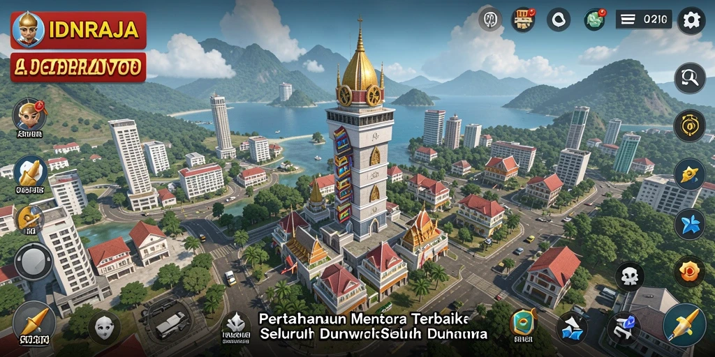 Tampilan gameplay menara pertahanan yang mendebarkan di IDNRAJA.