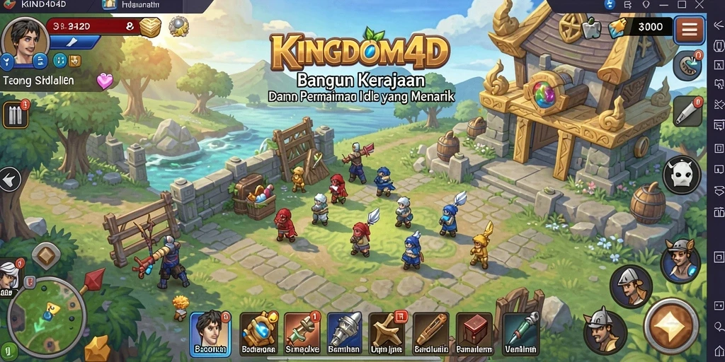 Tampilan menarik dari gameplay <strong>KINGDOM4D</strong> dengan mekanisme idle yang menyenangkan.