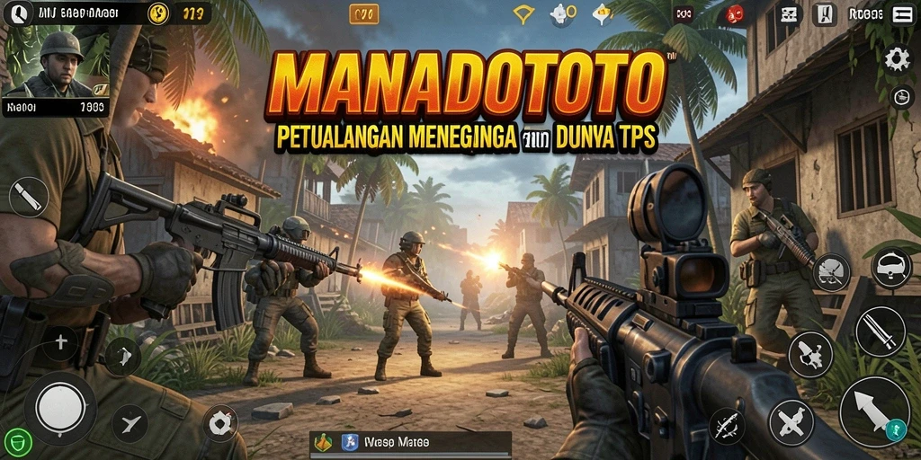 Screenshot utama MANADOTOTO menampilkan momen aksi seru dalam TPS.