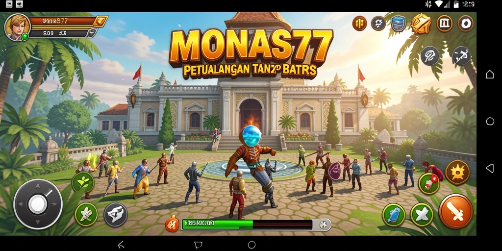 Screenshot gameplay MONAS77 menampilkan petualangan mendebarkan di dunia yang luas.