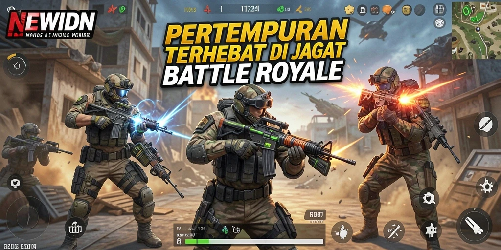 Tangkapan layar aksi mendebarkan dari NEWIDN dalam pertarungan Battle Royale.