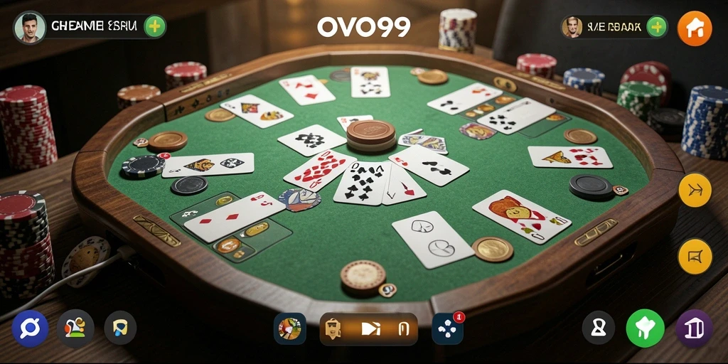 Tampilan menarik dari gameplay Gaple di OVO99 yang seru.