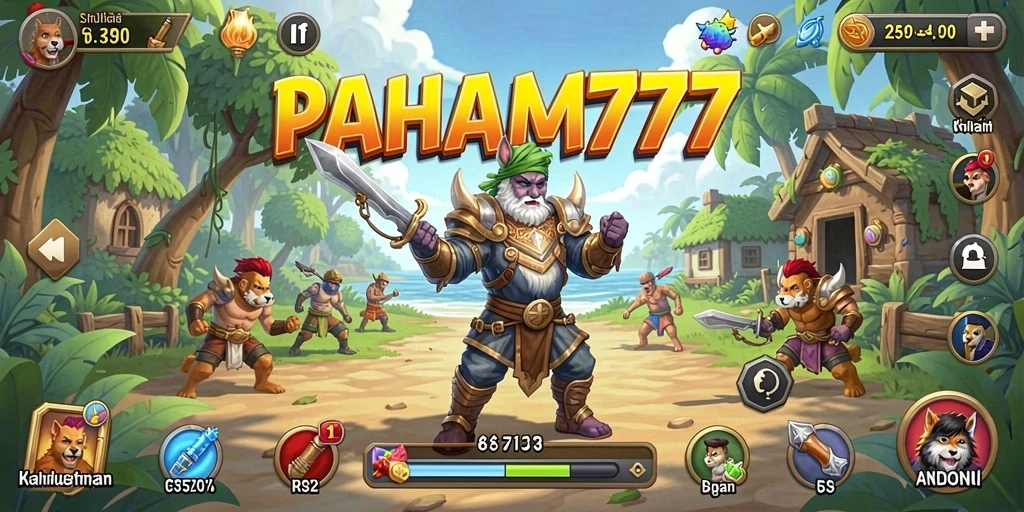 Screenshot gameplay PAHAM777 yang menunjukkan interaksi karakter.