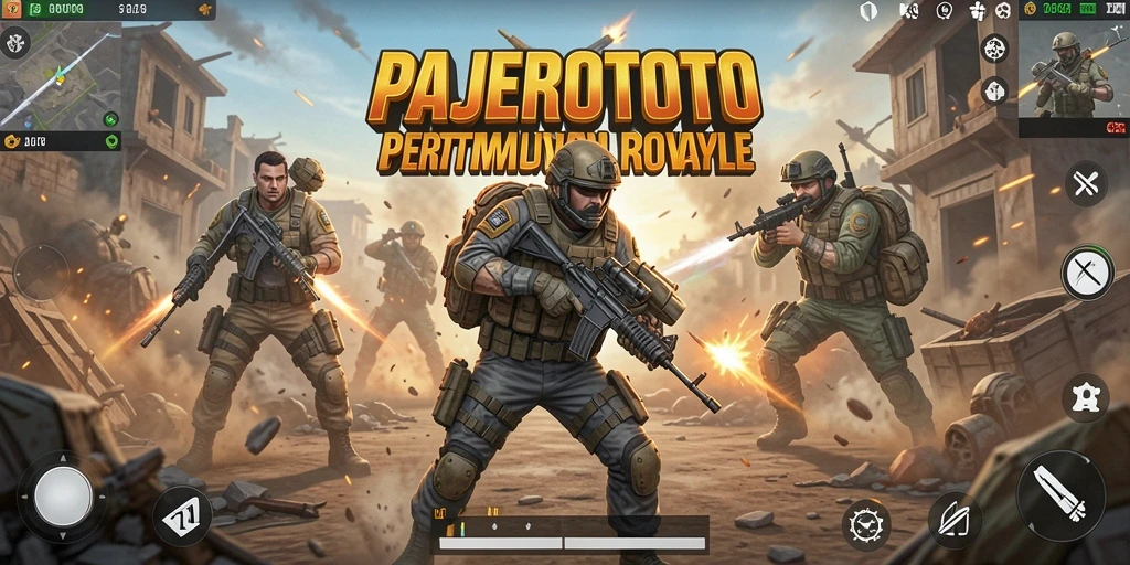Tampilan gameplay seru dari PAJEROTOTO dalam pertempuran Battle Royale.