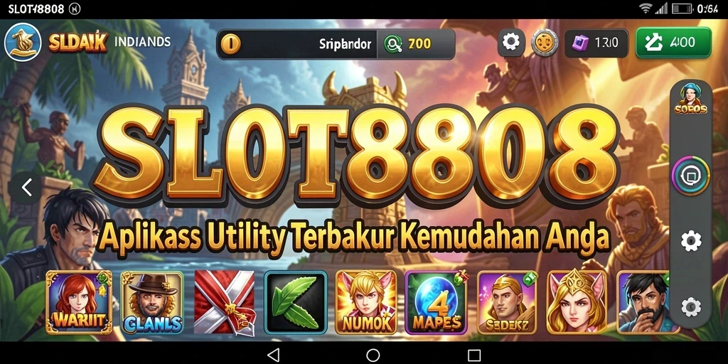 Tampilan utama SLOT8808 menampilkan berbagai alat bantu yang berguna.