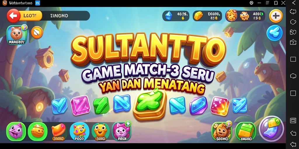 Tampilan gameplay SULTANTOTO dengan aksi match-3 yang seru.