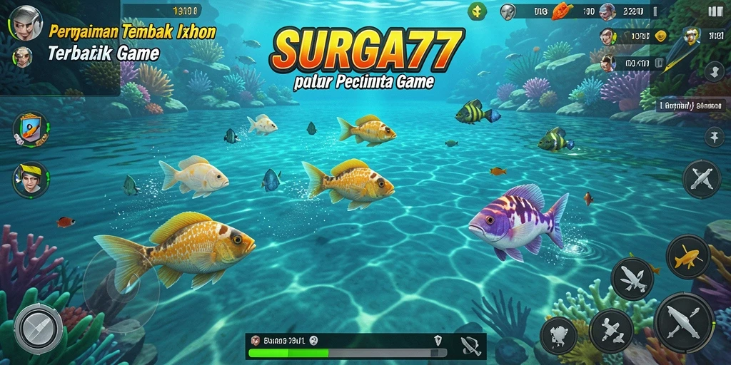 Tangkapan layar SURGA77 menampilkan aksi seru tembak ikan.