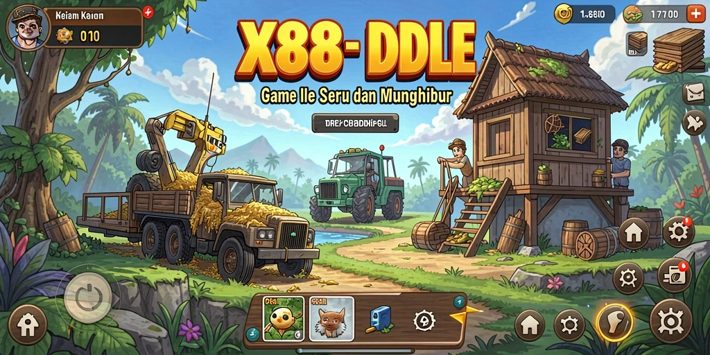 Screenshot gameplay X88 yang menampilkan progres karakter dan antarmuka yang menarik.