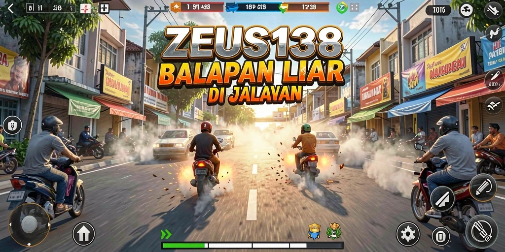 Tampilan menarik dari gameplay balapan di ZEUS138 dengan kendaraan berkecepatan tinggi.