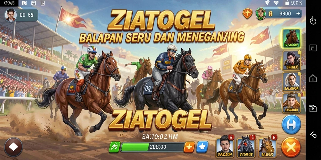 Tangkapan layar utama ZIATOGEL menampilkan aksi balapan yang intens dan mendebarkan.