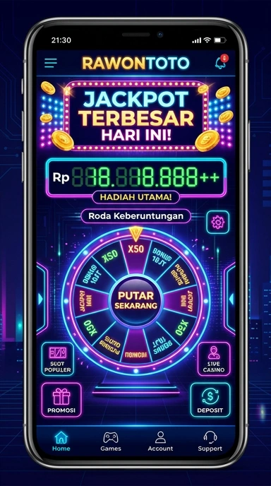 Tampilan utama aplikasi rawontoto dengan berbagai kategori.
